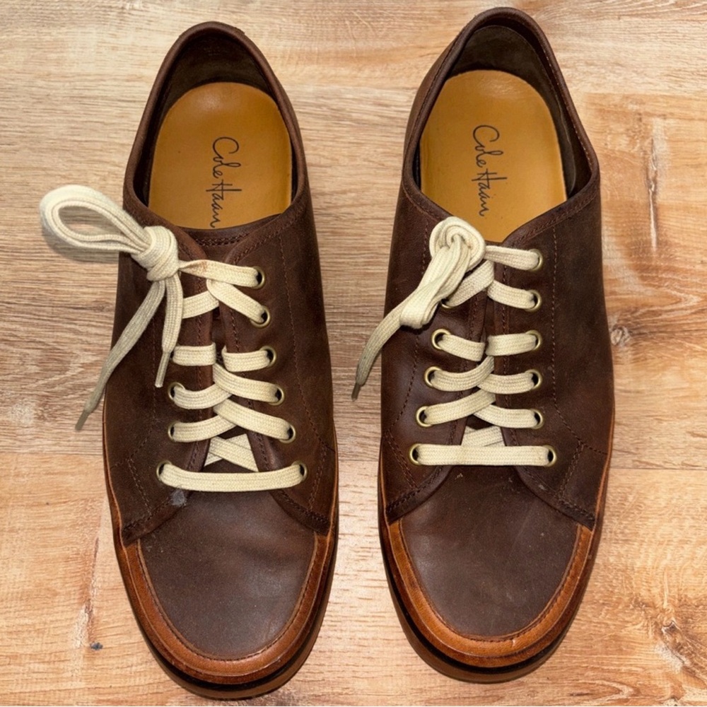 Cole Haan Men's Dark Brown Sneakers with Cream Laces